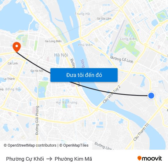 Phường Cự Khối to Phường Kim Mã map