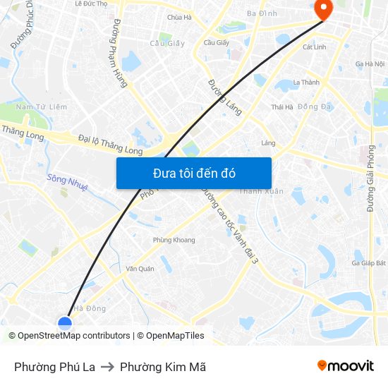 Phường Phú La to Phường Kim Mã map