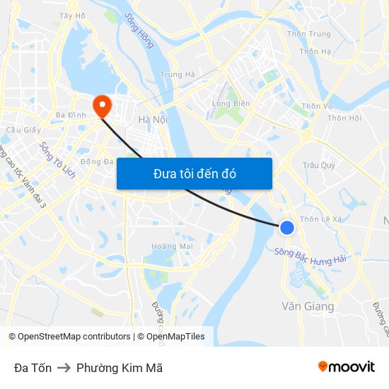 Đa Tốn to Phường Kim Mã map