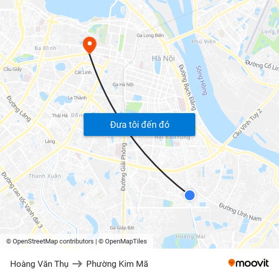 Hoàng Văn Thụ to Phường Kim Mã map