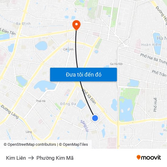 Kim Liên to Phường Kim Mã map