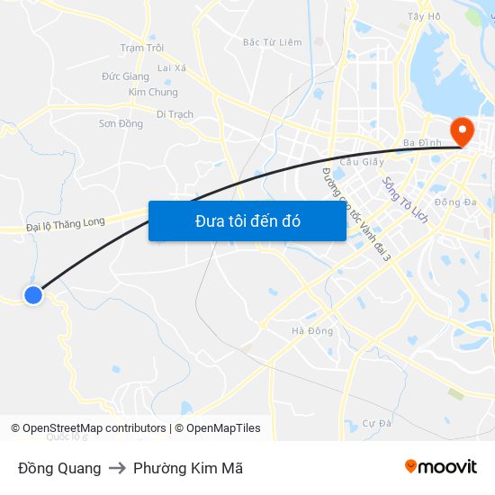 Đồng Quang to Phường Kim Mã map