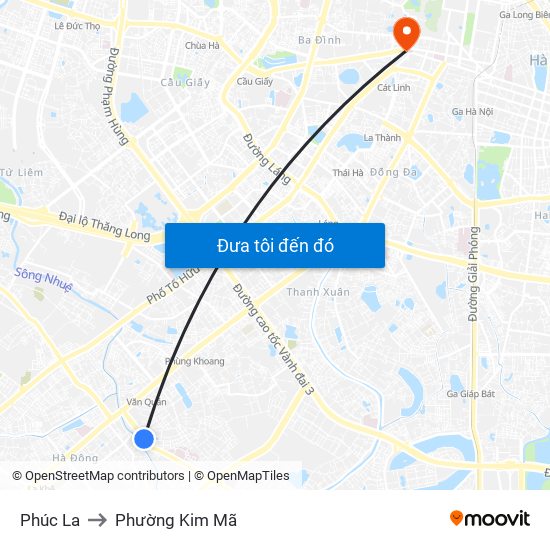 Phúc La to Phường Kim Mã map