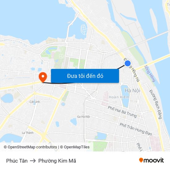 Phúc Tân to Phường Kim Mã map
