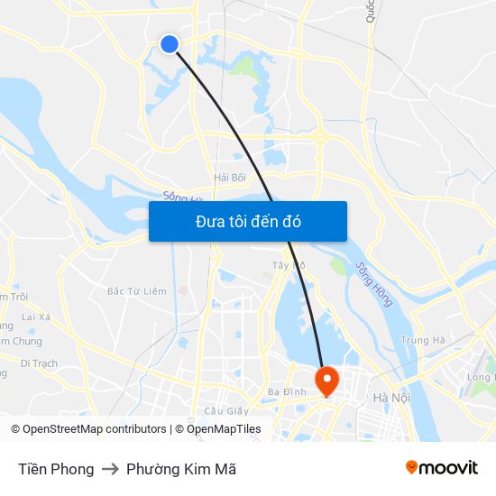 Tiền Phong to Phường Kim Mã map