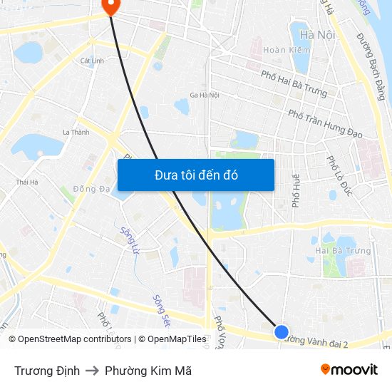 Trương Định to Phường Kim Mã map