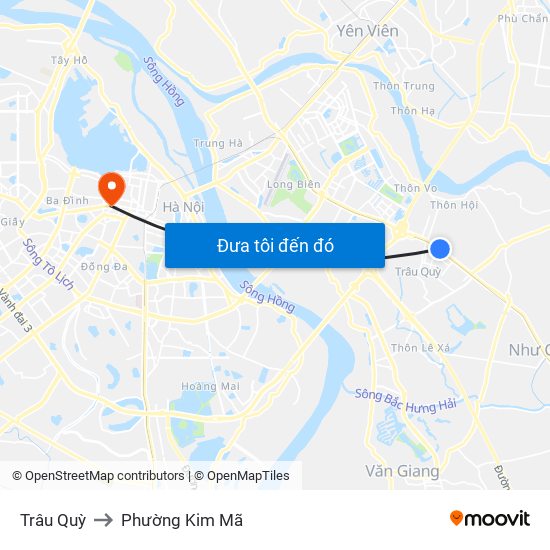 Trâu Quỳ to Phường Kim Mã map
