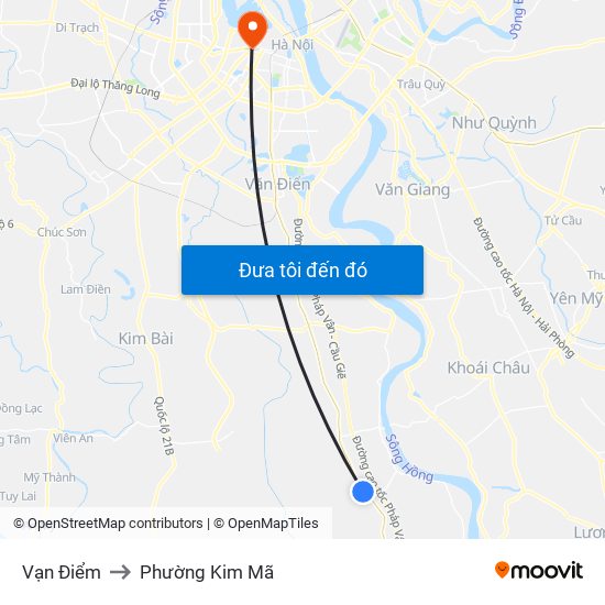 Vạn Điểm to Phường Kim Mã map