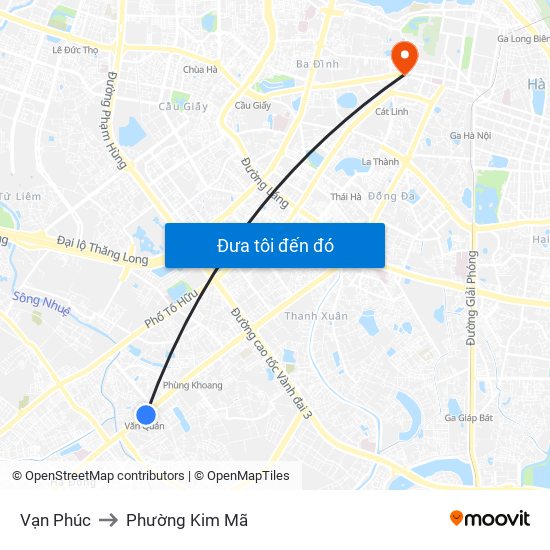 Vạn Phúc to Phường Kim Mã map