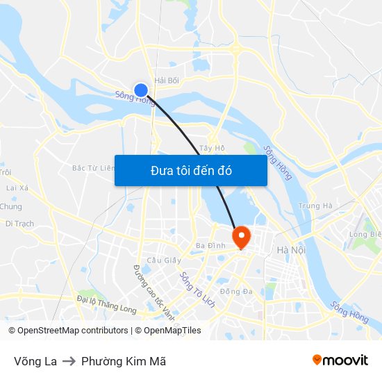Võng La to Phường Kim Mã map