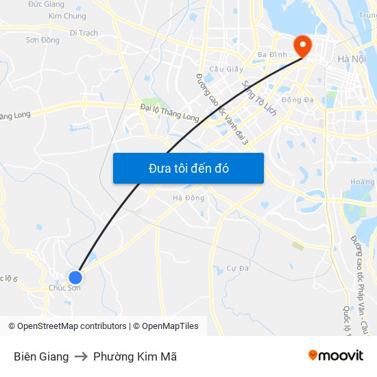 Biên Giang to Phường Kim Mã map