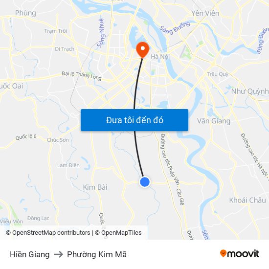 Hiền Giang to Phường Kim Mã map