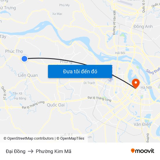 Đại Đồng to Phường Kim Mã map