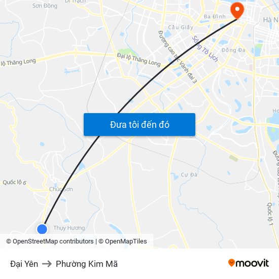 Đại Yên to Phường Kim Mã map