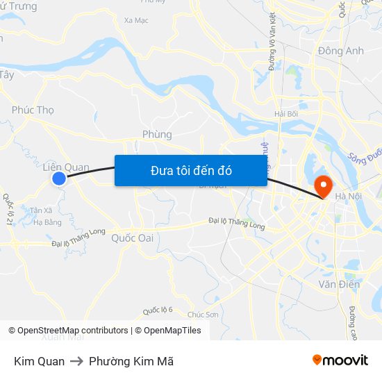 Kim Quan to Phường Kim Mã map