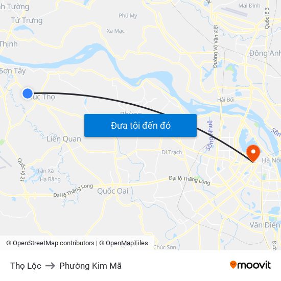 Thọ Lộc to Phường Kim Mã map