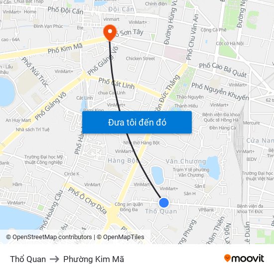 Thổ Quan to Phường Kim Mã map