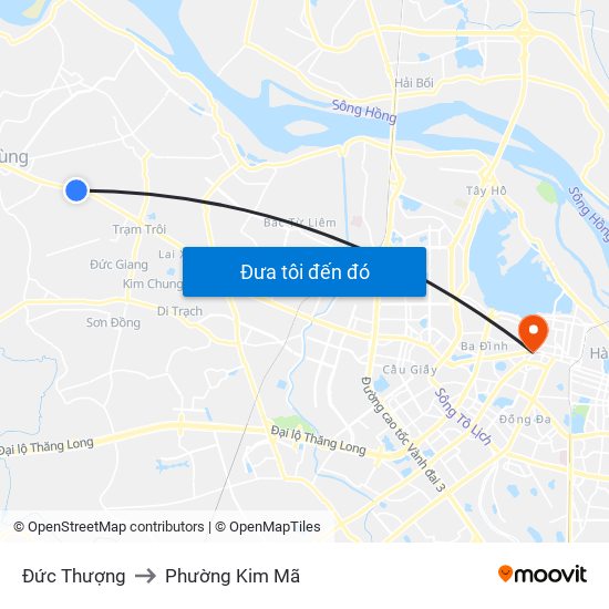 Đức Thượng to Phường Kim Mã map