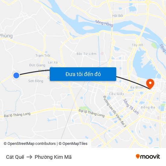 Cát Quế to Phường Kim Mã map