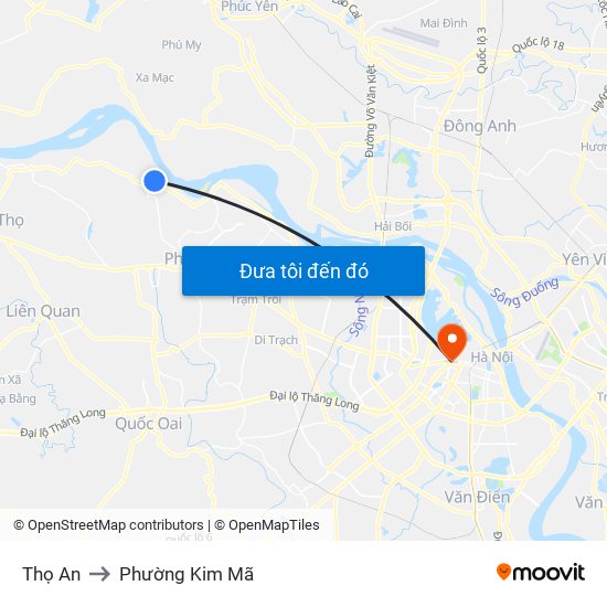 Thọ An to Phường Kim Mã map