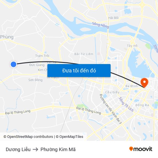 Dương Liễu to Phường Kim Mã map
