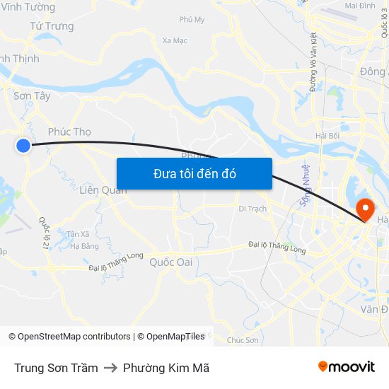 Trung Sơn Trầm to Phường Kim Mã map