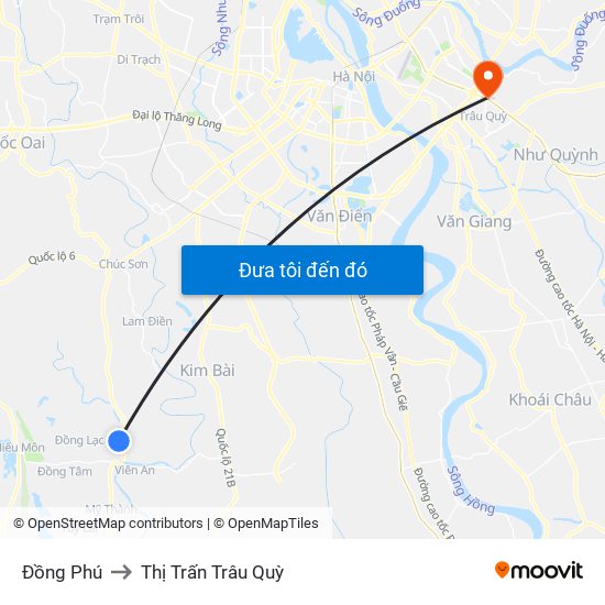 Đồng Phú to Thị Trấn Trâu Quỳ map