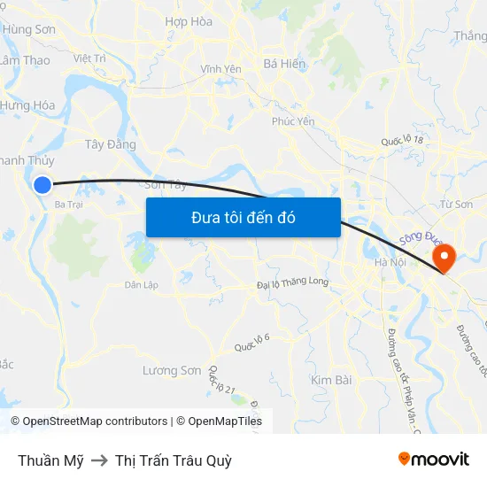 Thuần Mỹ to Thị Trấn Trâu Quỳ map