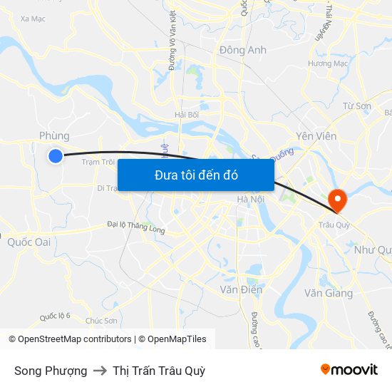 Song Phượng to Thị Trấn Trâu Quỳ map