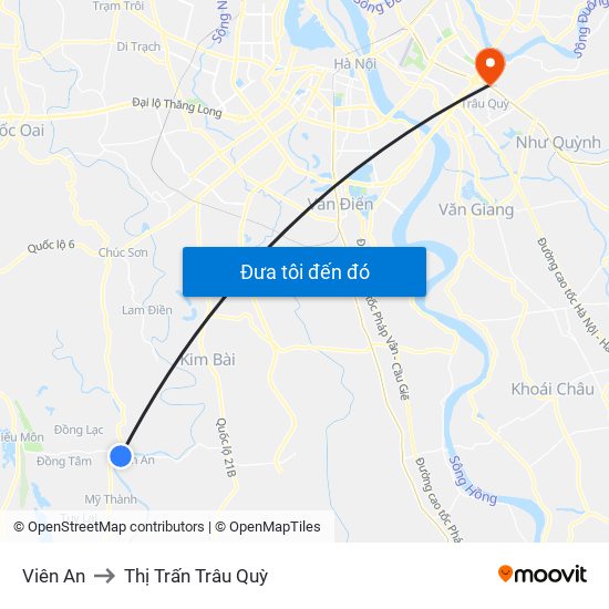 Viên An to Thị Trấn Trâu Quỳ map