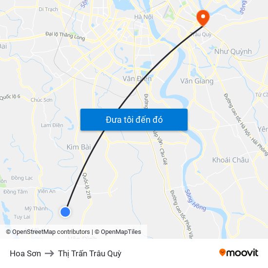 Hoa Sơn to Thị Trấn Trâu Quỳ map