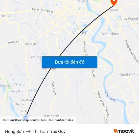 Hồng Sơn to Thị Trấn Trâu Quỳ map