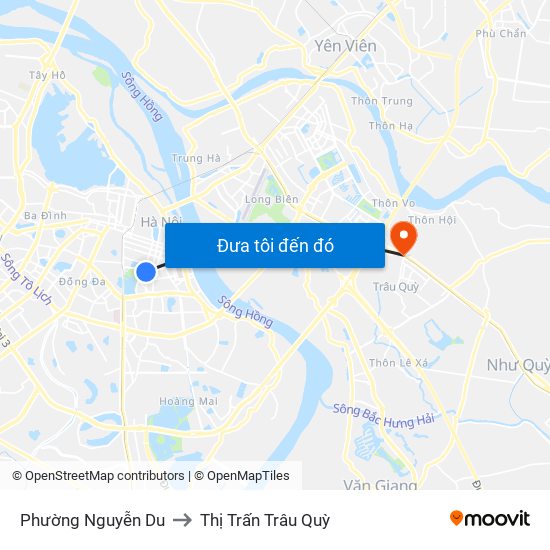 Phường Nguyễn Du to Thị Trấn Trâu Quỳ map