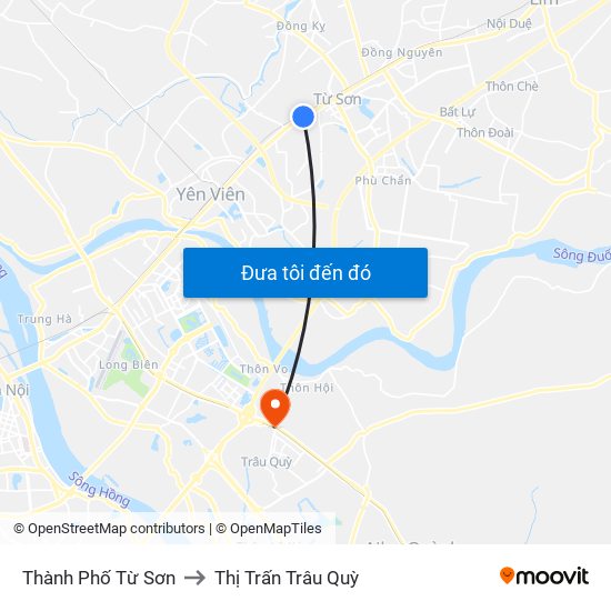 Thành Phố Từ Sơn to Thị Trấn Trâu Quỳ map