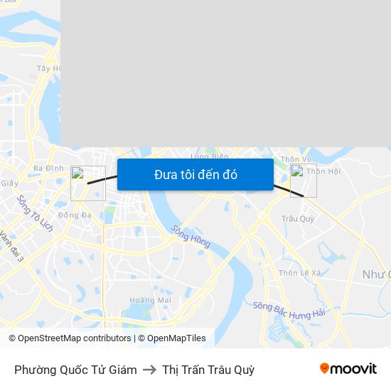 Phường Quốc Tử Giám to Thị Trấn Trâu Quỳ map