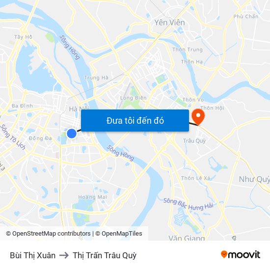 Bùi Thị Xuân to Thị Trấn Trâu Quỳ map