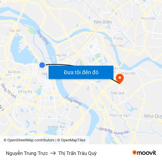 Nguyễn Trung Trực to Thị Trấn Trâu Quỳ map