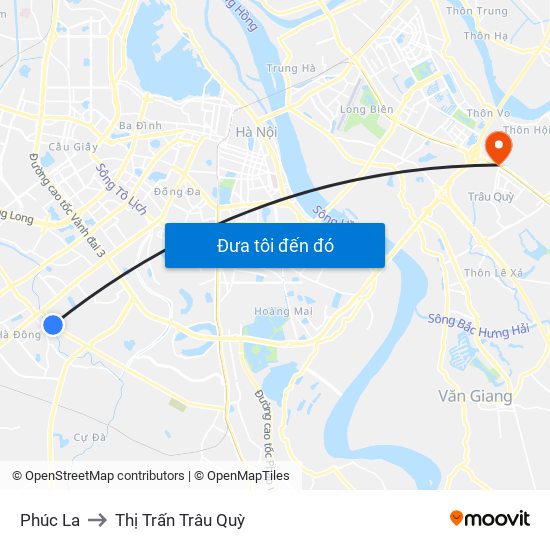 Phúc La to Thị Trấn Trâu Quỳ map