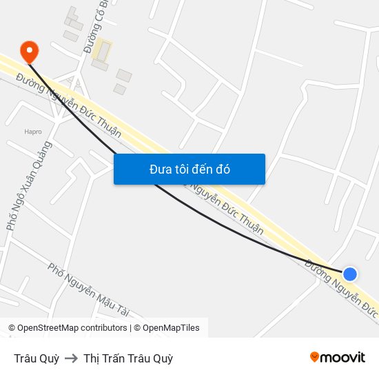 Trâu Quỳ to Thị Trấn Trâu Quỳ map