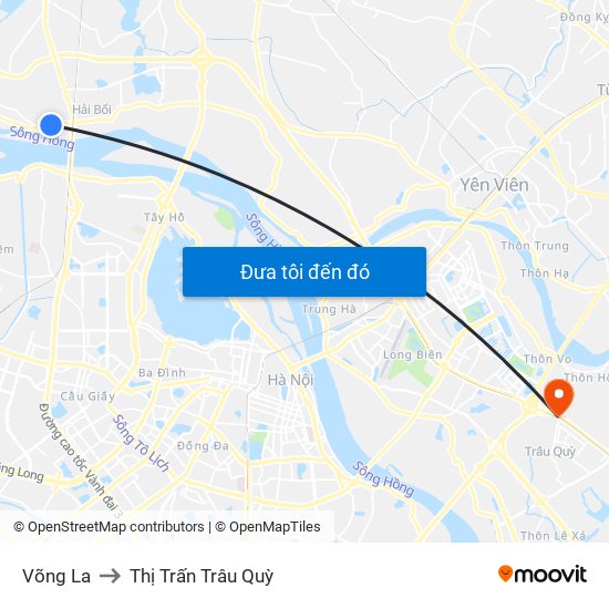 Võng La to Thị Trấn Trâu Quỳ map