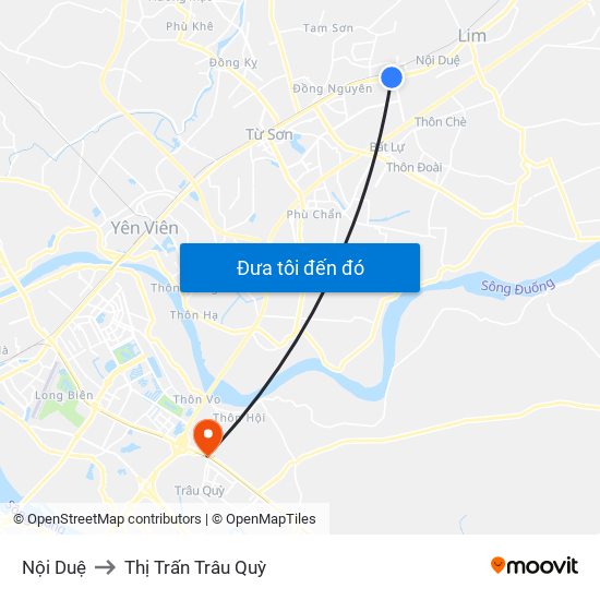 Nội Duệ to Thị Trấn Trâu Quỳ map