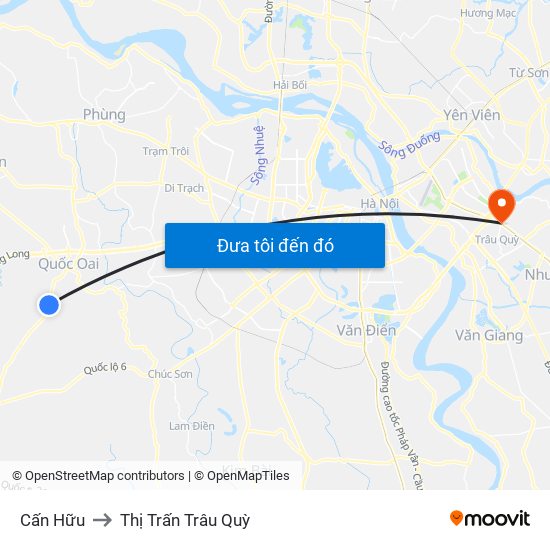 Cấn Hữu to Thị Trấn Trâu Quỳ map