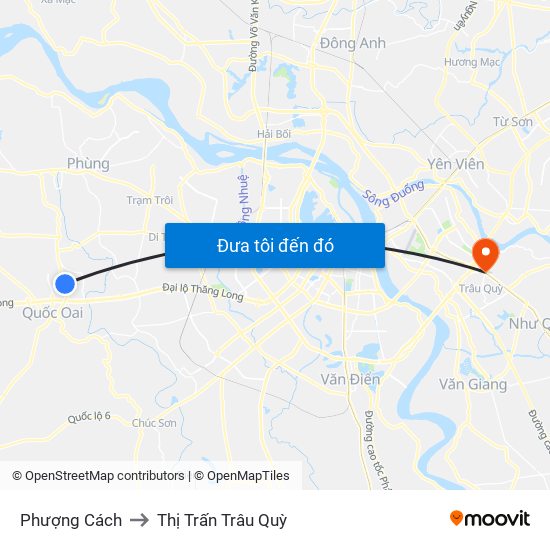 Phượng Cách to Thị Trấn Trâu Quỳ map