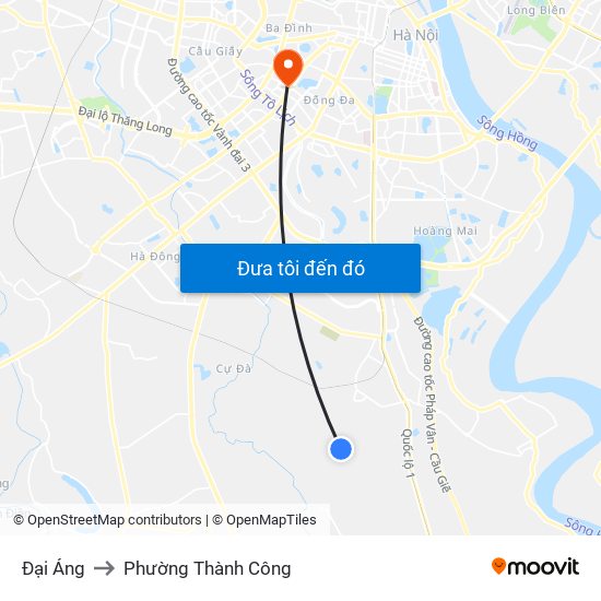 Đại Áng to Phường Thành Công map