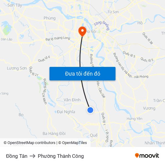 Đồng Tân to Phường Thành Công map