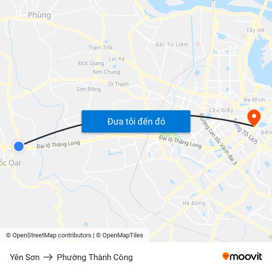Yên Sơn to Phường Thành Công map