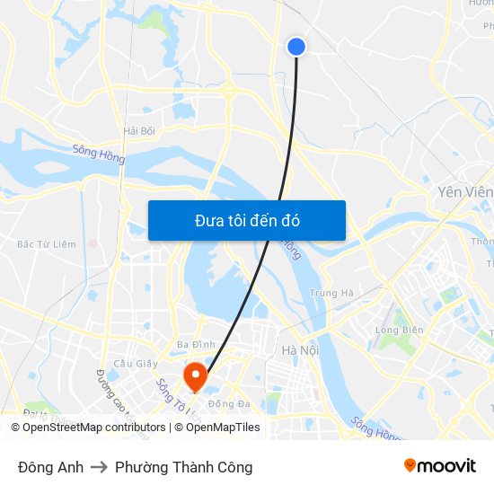 Đông Anh to Phường Thành Công map