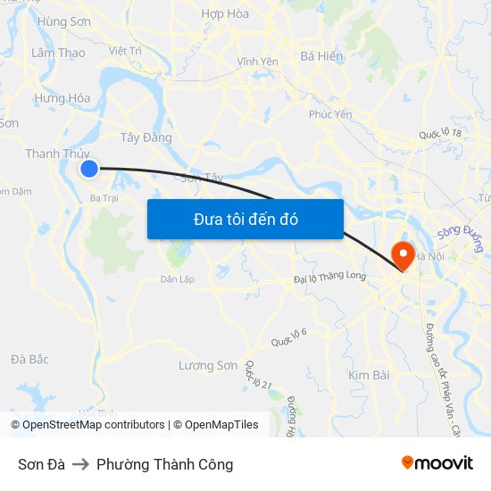 Sơn Đà to Phường Thành Công map