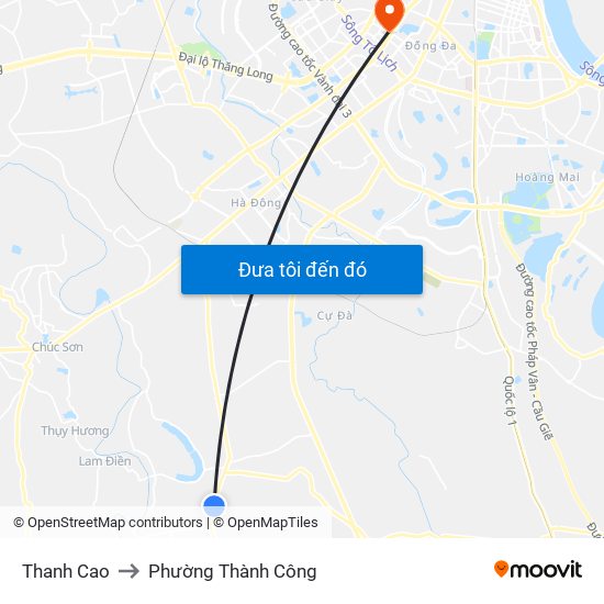 Thanh Cao to Phường Thành Công map