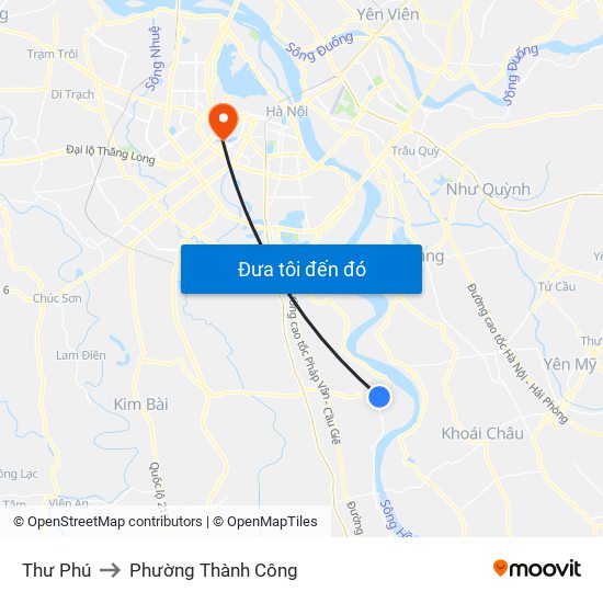 Thư Phú to Phường Thành Công map